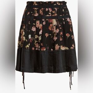 All Saints Elara Floral Print Pleated Skirt